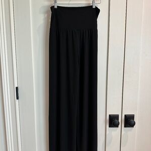 Black High Waist or Fold Over Wide Legged Pants, size M